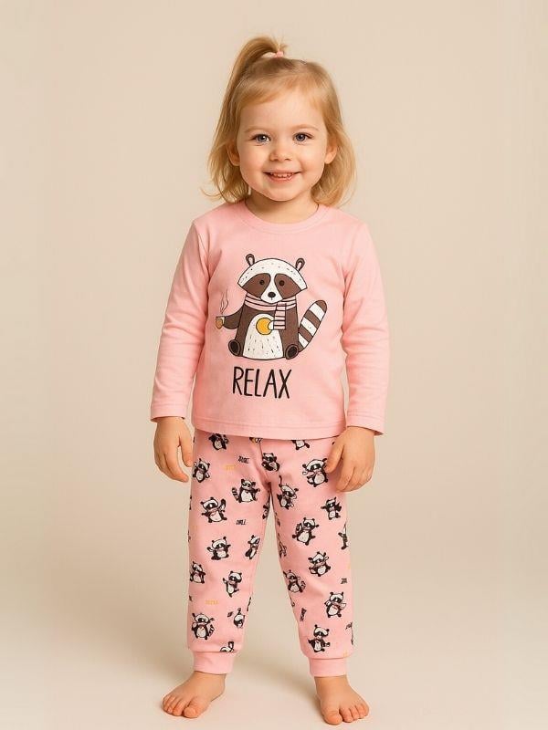 Kız Çocuk Pamuklu Hayvan Baskılı Pijama Takımı