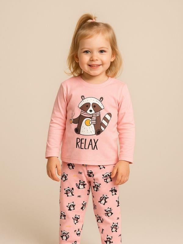 Kız Çocuk Pamuklu Hayvan Baskılı Pijama Takımı