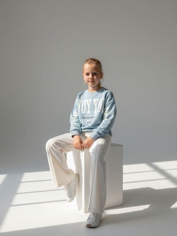 Kız Çocuk Pamuklu İspanyol Paça Eşofman Altı