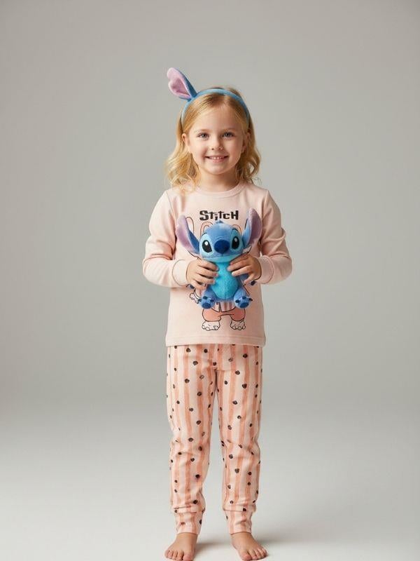 Kız Çocuk Pamuklu Karakter Baskılı Pijama Takımı