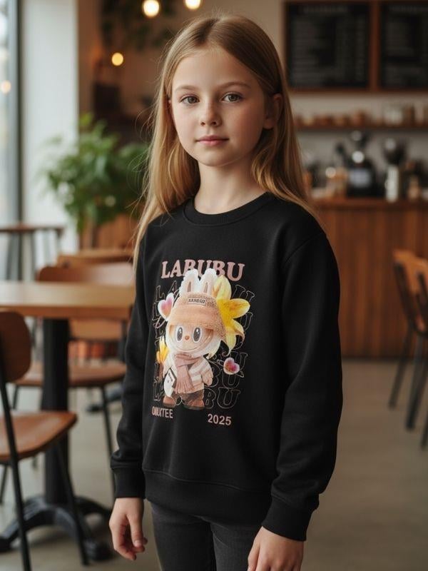 Kız Çocuk Pamuklu Karakter Baskılı Sweatshirt