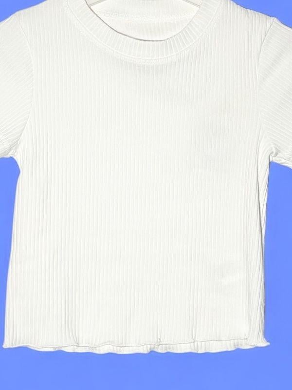 Kız Çocuk Pamuklu Kaşkorse Fitilli Fırfırlı Bluz