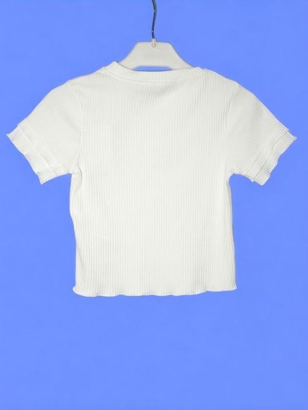 Kız Çocuk Pamuklu Kaşkorse Fitilli Fırfırlı Bluz