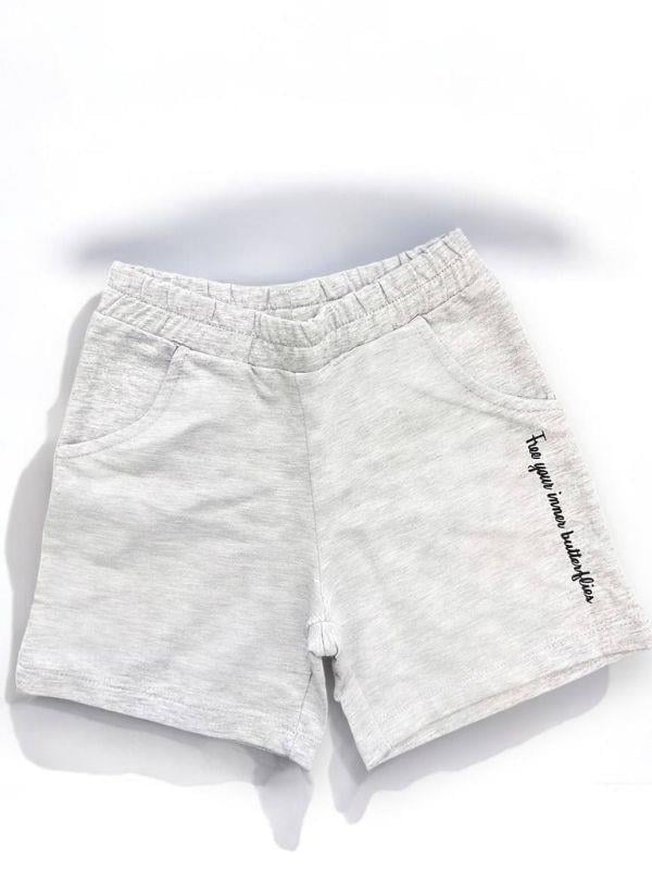 Kız Çocuk Pamuklu Kelebekli Şortlu Takım