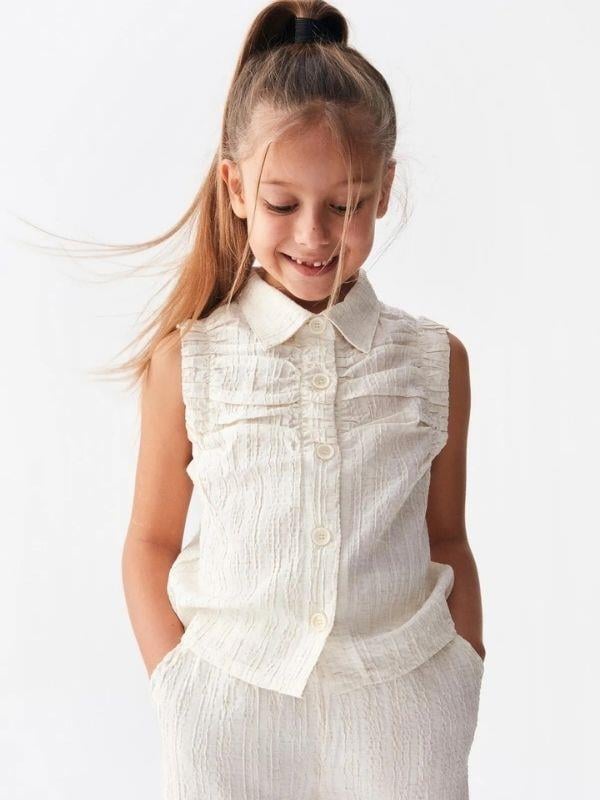 Kız Çocuk Pamuklu Keten Artemis Gömlek