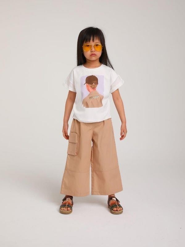 Kız Çocuk Pamuklu Kız Figürlü T-shirt