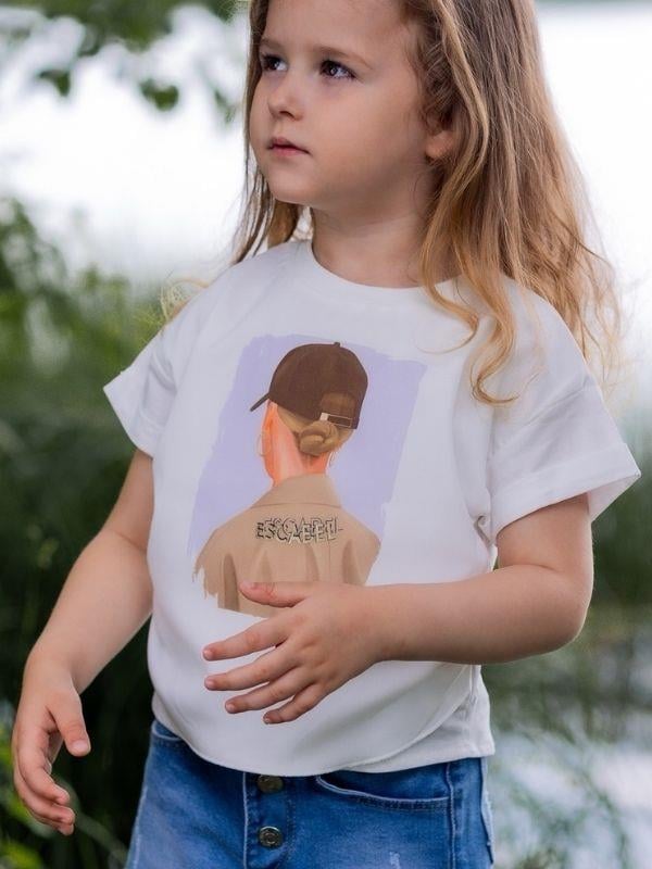 Kız Çocuk Pamuklu Kız Figürlü T-shirt