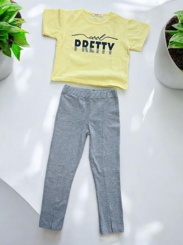 Kız Çocuk Pamuklu Pretty Taytlı Takım