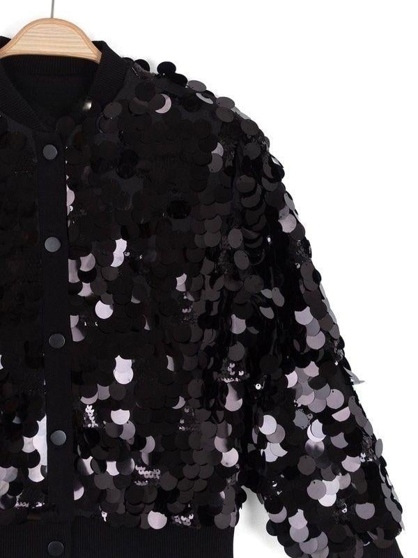 Kız Çocuk Pamuklu Pullu Çıtçıtlı Tasarım Ceket