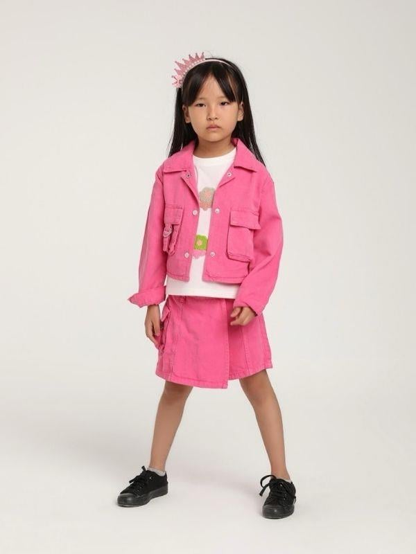 Kız Çocuk Pamuklu Renkli Punch Nakışlı T-shirt