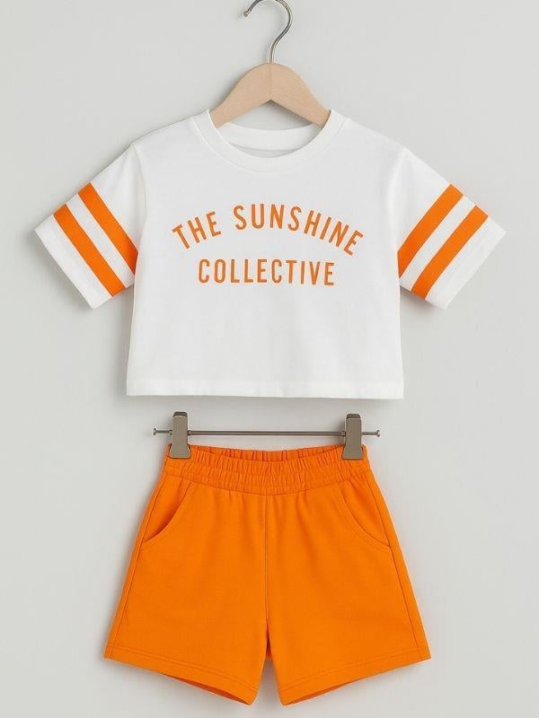 Kız Çocuk Pamuklu Şortlu Takım