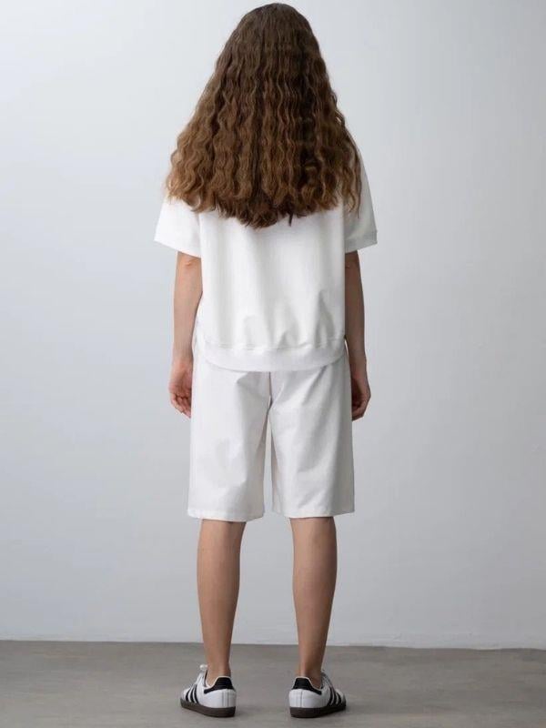 Kız Çocuk Pamuklu Tasarım Oversize T-shirt Şortlu Takım