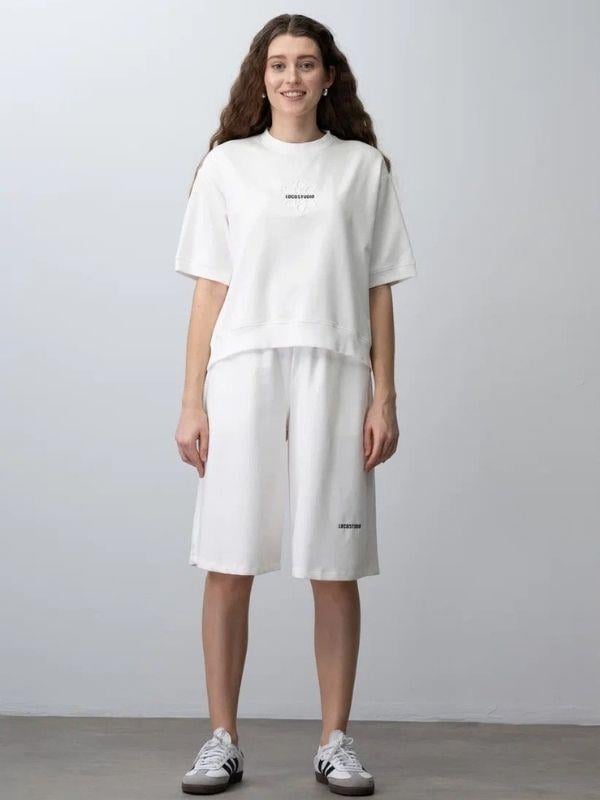 Kız Çocuk Pamuklu Tasarım Oversize T-shirt Şortlu Takım