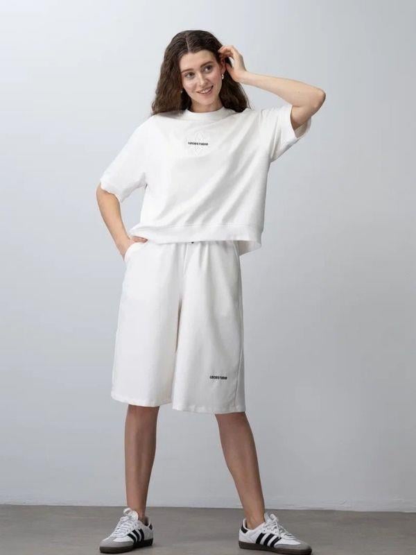 Kız Çocuk Pamuklu Tasarım Oversize T-shirt Şortlu Takım