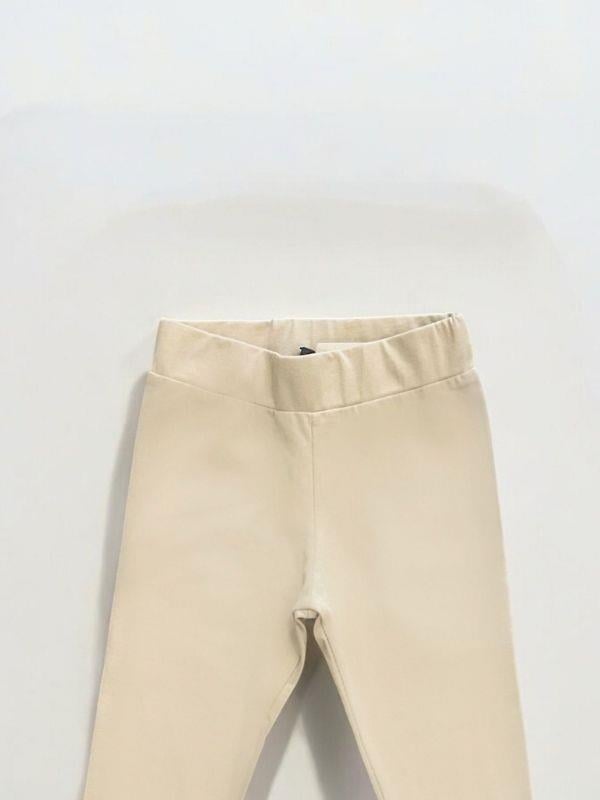 Kız Çocuk Pamuklu Yüksek Bel Krem Tayt