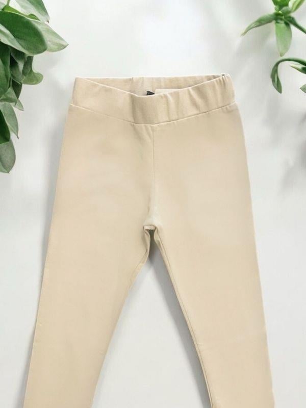 Kız Çocuk Pamuklu Yüksek Bel Krem Tayt