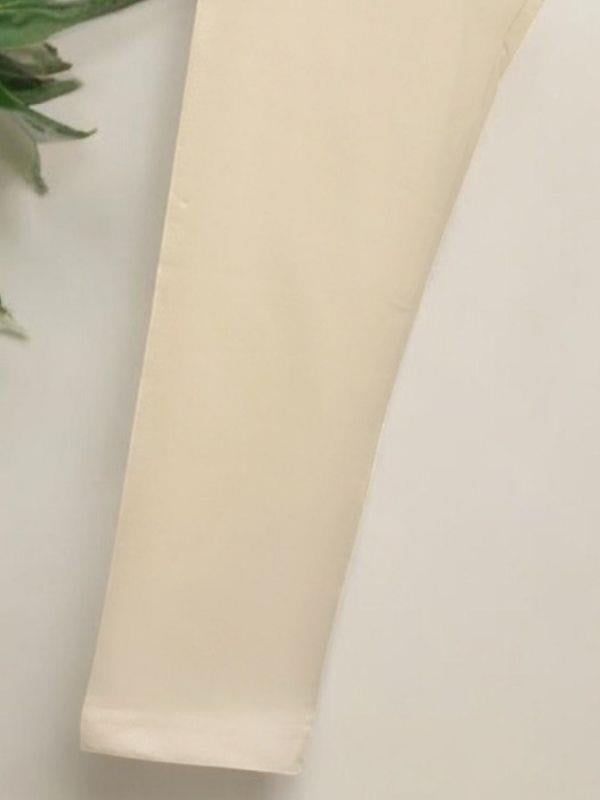 Kız Çocuk Pamuklu Yüksek Bel Krem Tayt