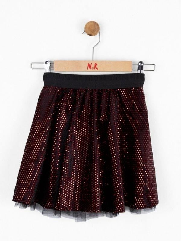 Kız Çocuk Parlak Kadife Kumaşlı Tütülü Etek