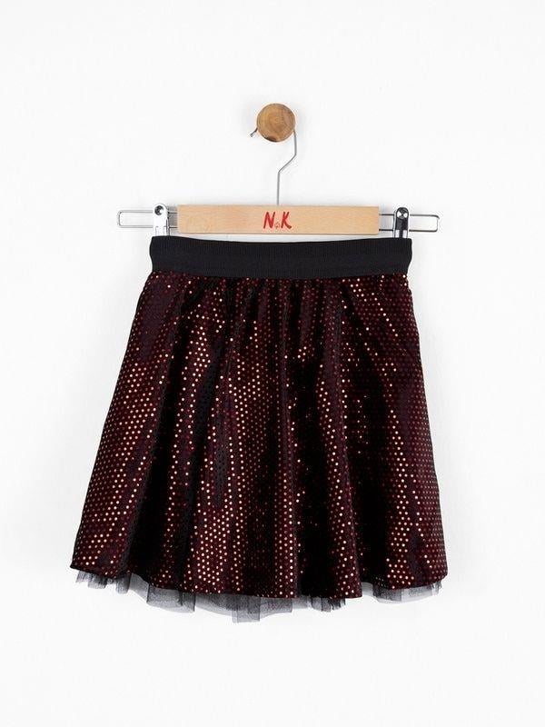 Kız Çocuk Parlak Kadife Kumaşlı Tütülü Etek