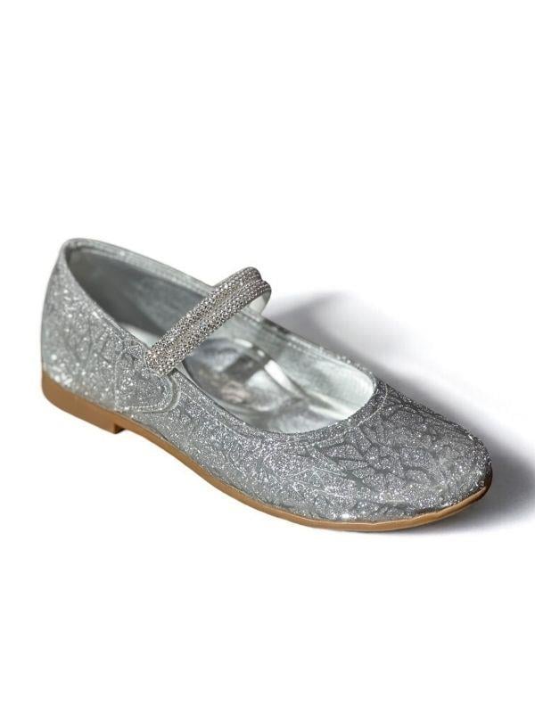 Kız Çocuk Parlak Taş Detaylı Ortopedik Tabanlı Babet