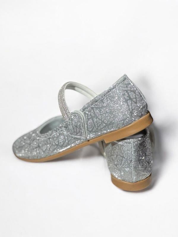 Kız Çocuk Parlak Taş Detaylı Ortopedik Tabanlı Babet