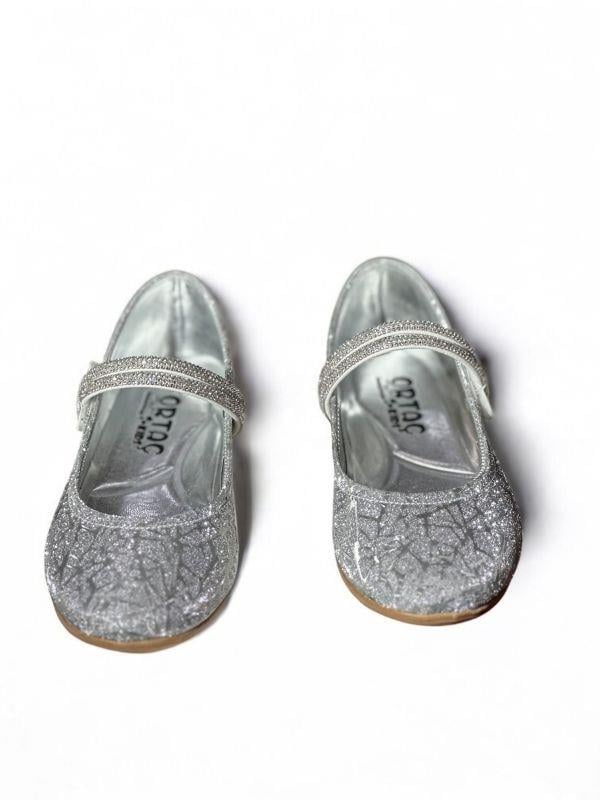 Kız Çocuk Parlak Taş Detaylı Ortopedik Tabanlı Babet