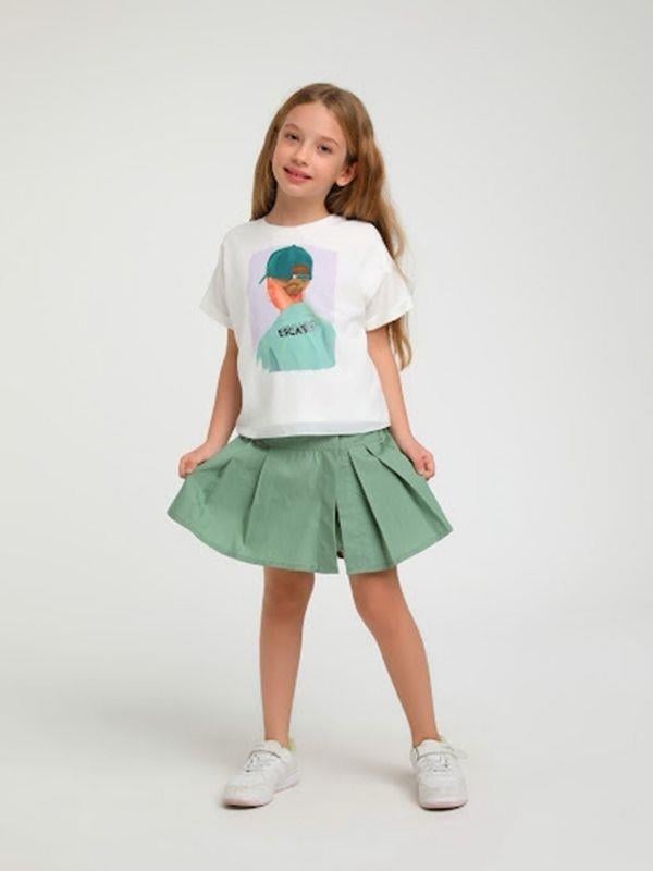 Kız Çocuk Pileli Bel Lastikli Şort Etek