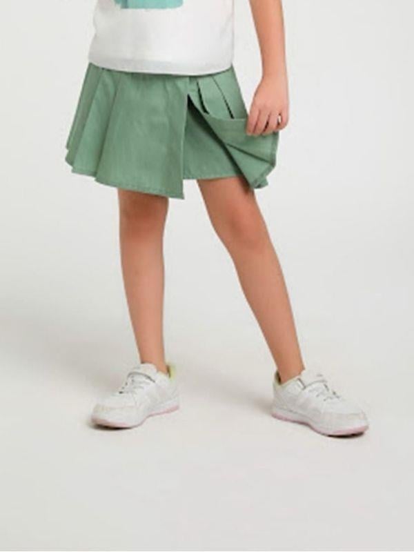 Kız Çocuk Pileli Bel Lastikli Şort Etek
