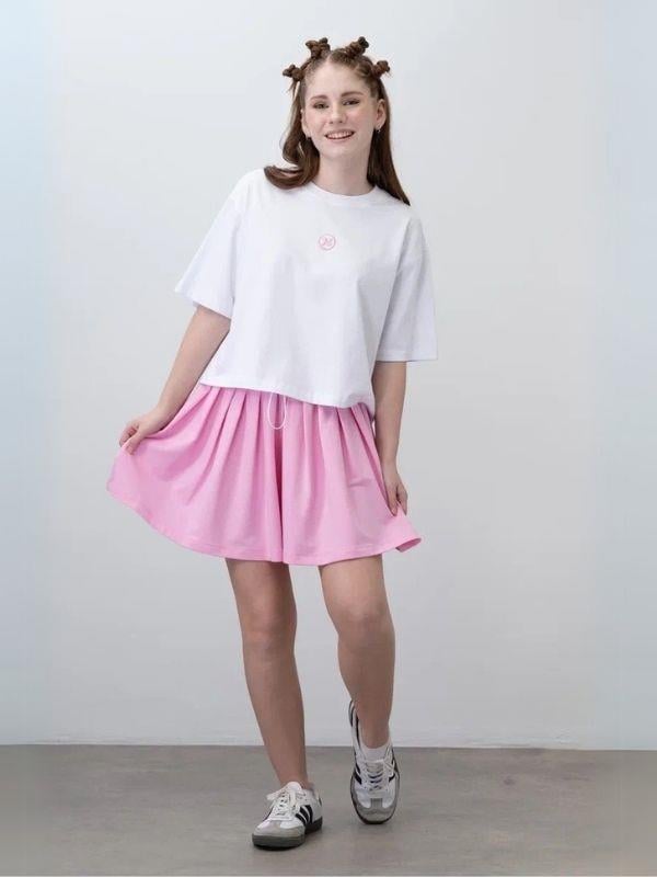 Kız Çocuk Pileli Şort T-shirt Tasarım Takım