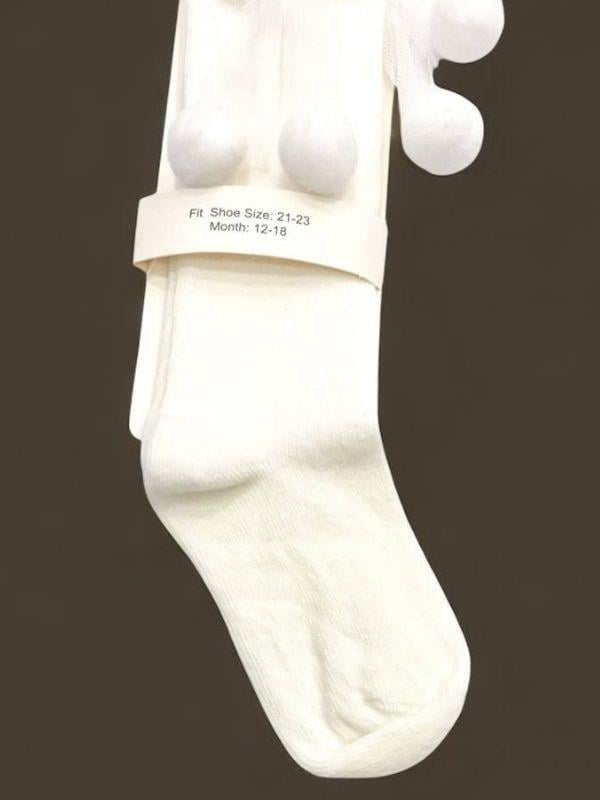 Kız Çocuk Ponponlu Diz Altı Pamuklu Çorap