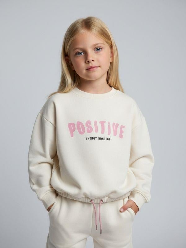 Kız Çocuk Positive Baskılı Sweatshirt