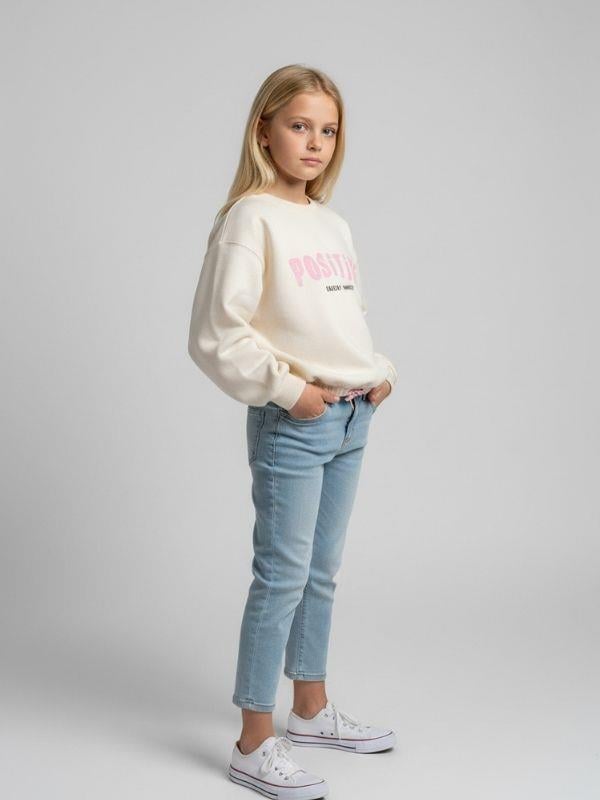 Kız Çocuk Positive Baskılı Sweatshirt