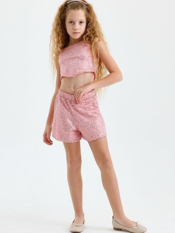 Kız Çocuk Pul Payet Şortlu Takım