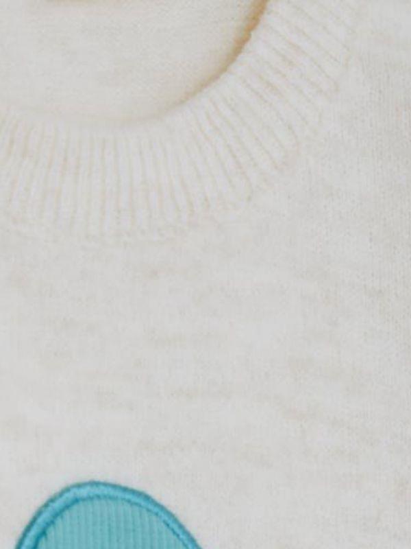 Kız Çocuk Pul Süslemeli Triko Bisiklet Kazak