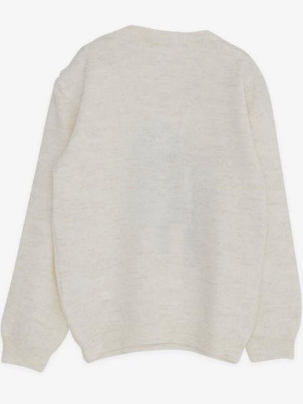 Kız Çocuk Pul Süslemeli Triko Bisiklet Kazak