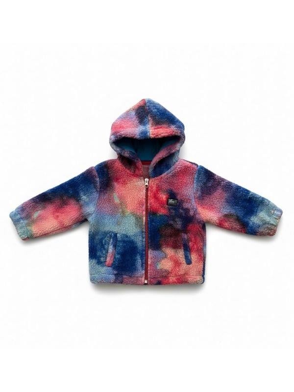 Kız Çocuk Renkli Kapüşonlu Peluş Mont