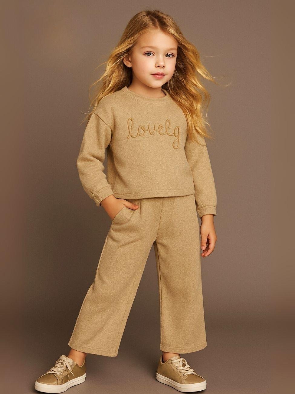 Kız Çocuk Simli Bluz Pantolon Takım