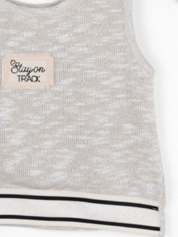 Kız Çocuk Simli Triko Kumaş Crop Bluz