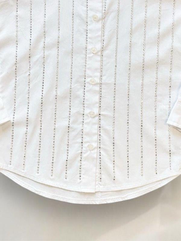 Kız Çocuk Sıra Taşlı Rahat Kalıp Gömlek