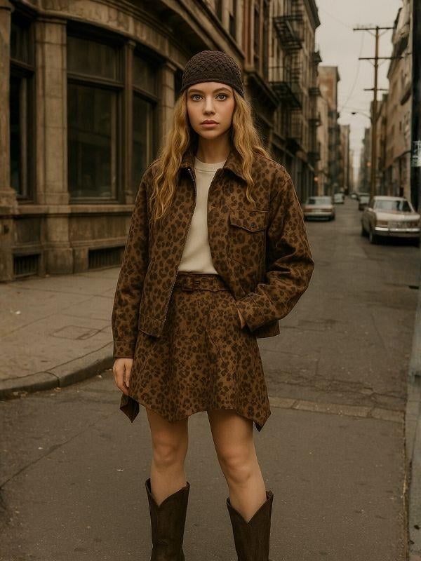 Kız Çocuk Süet Asimetrik Kesim Kemerli Tasarım Etek