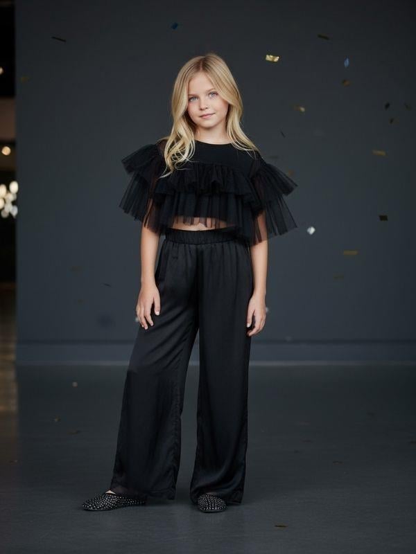 Kız Çocuk Süprem Şifon Tasarım Pantolon