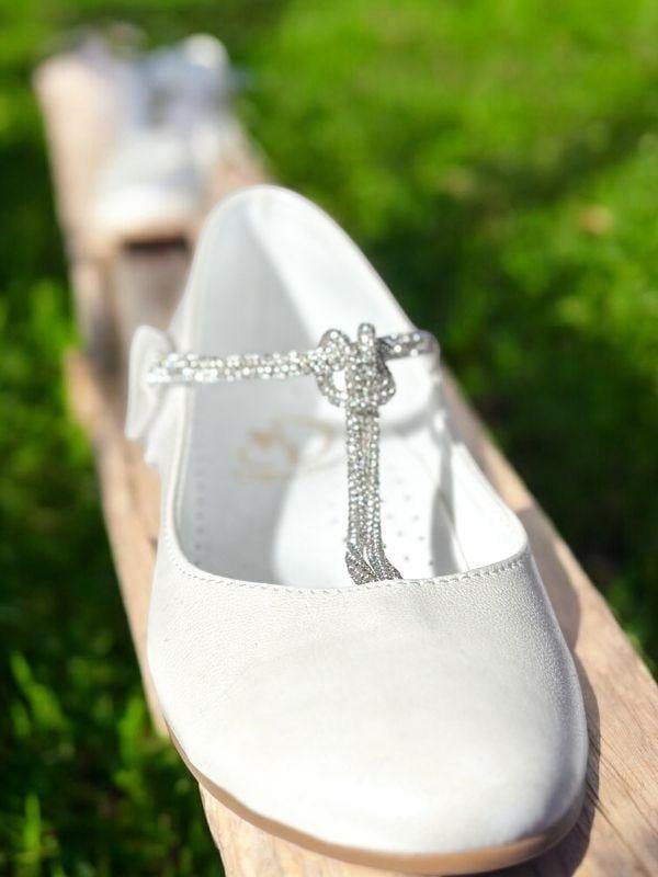 Kız Çocuk Taş Detaylı Ortopedik Tabanlı Cırtlı Babet