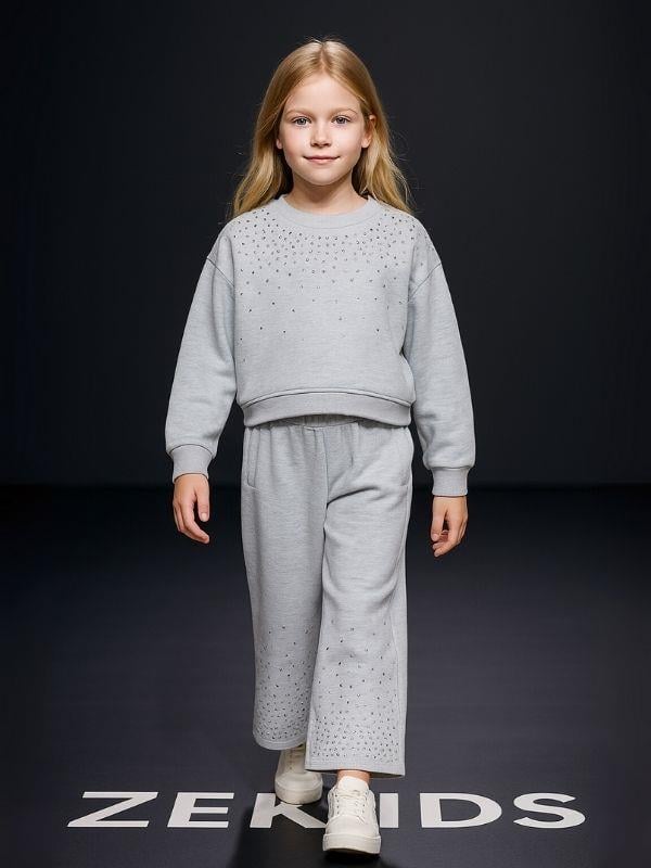 Kız Çocuk Taş İşlemeli Eşofman Takım