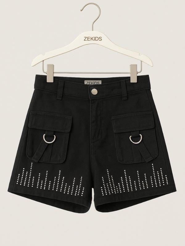 Kız Çocuk Taş İşlemeli Şort
