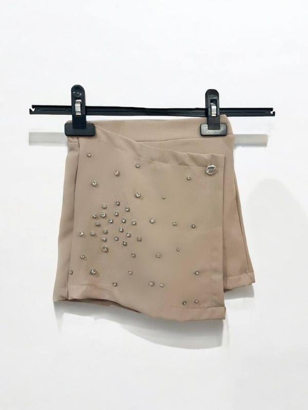 Kız Çocuk Taş İşlemeli Şort Etek