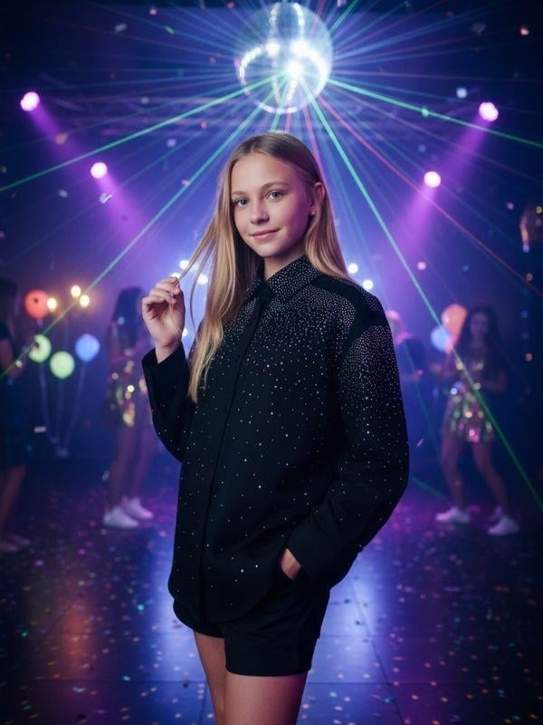 Kız Çocuk Tasarım Taşlı Saten Gömlek