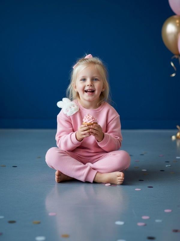 Kız Çocuk Tavşan Detaylıı Şardonlu Sweatshirt