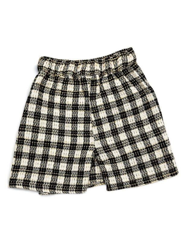 Kız Çocuk Tüvit Kumaş Ekose Desenli Şort Etek