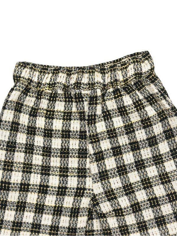 Kız Çocuk Tüvit Kumaş Ekose Desenli Şort Etek