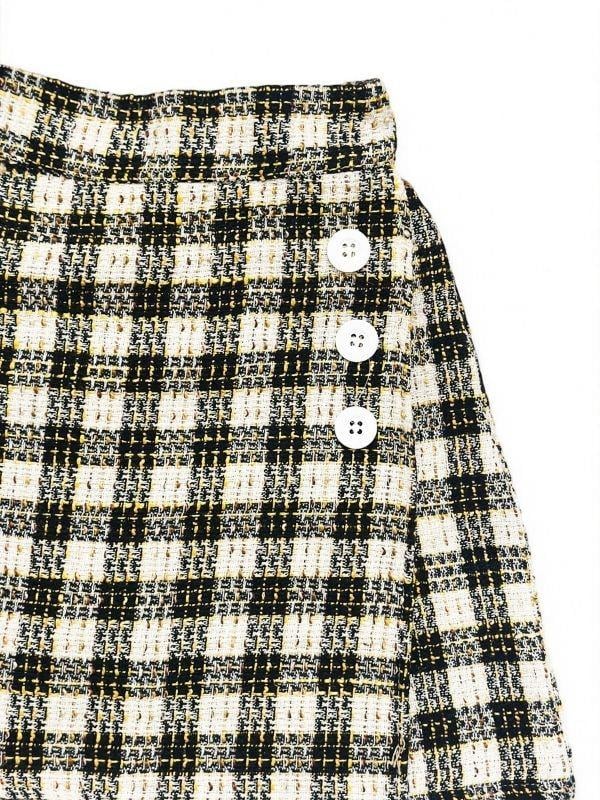 Kız Çocuk Tüvit Kumaş Ekose Desenli Şort Etek